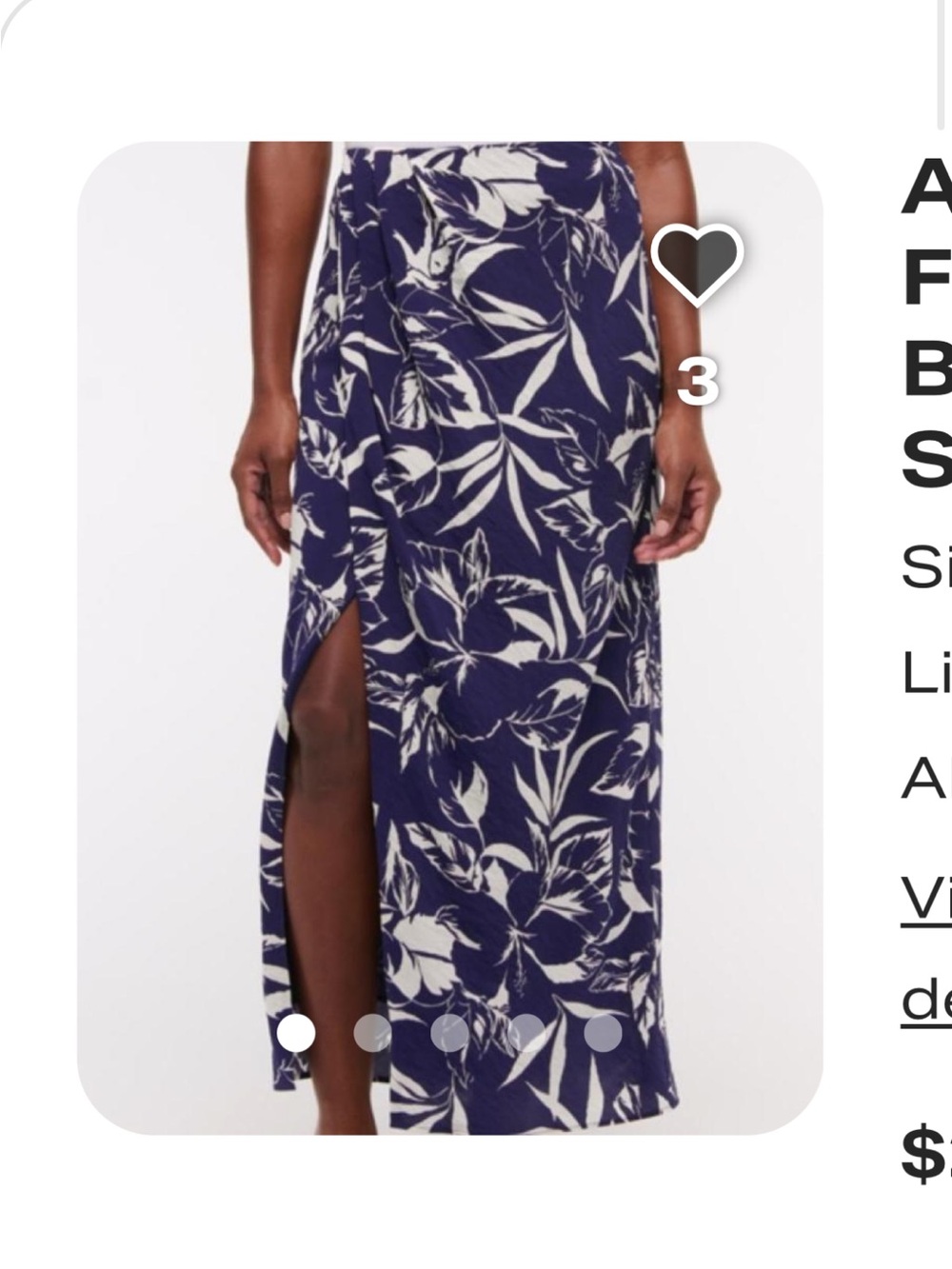 Abercrombie & Fitch Navy Floral Skirt - Picture 5 of 16